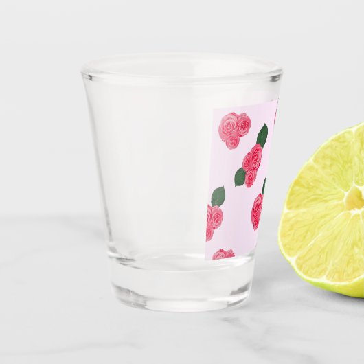 Roze roze gloeiwit shot glas (Links)