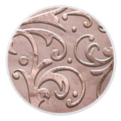Roze Roze Goud Bloei Keramische Knop (Voorkant)