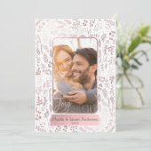 Roze Roze Goud Botanische Moderne Glam Vakantiefot Feestdagenkaart (Staand voorkant)