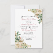 Roze Roze Goud Champaigne Bloemige Verjaardag Brui Kaart (Voorkant)