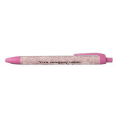Roze Roze Goud Druppelende Glitter Persoonlijk Zwarte Inkt Pen (Bovenkant)
