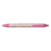 Roze Roze Goud Druppelende Glitter Persoonlijk Zwarte Inkt Pen (Achterkant)