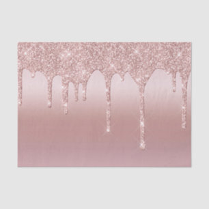 Roze Roze Goud Druppelende Glitter Trendy Glam Tissuepapier