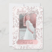 Roze Roze Goud Folie Moderne Baby Shower Foto Kaart (Voorkant)