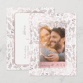 Roze Roze Goud Folie Moderne Script Bewaar de Datu Aankondigingskaart (Voorkant / Achterkant)