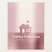 Roze Roze Goud Folie Vastgoedmakelaar Agent Huis Planner (Voorkant)