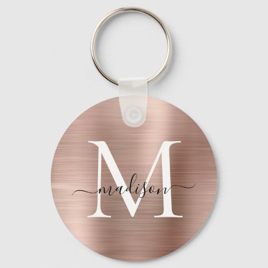 Roze Roze Goud Geborsteld Metalen Meisjesachtig Sc Sleutelhanger (Voorkant)