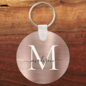 Roze Roze Goud Geborsteld Metalen Meisjesachtig Sc Sleutelhanger (Voorkant)