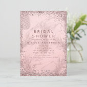 Roze Roze Goud Glitter Ananas Bruiloft Feest Kaart (Staand voorkant)