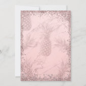 Roze Roze Goud Glitter Ananas Bruiloft Feest Kaart (Achterkant)