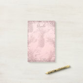 Roze Roze Goud Glitter Ananas Tropische Chic Post-it® Notes (Op bureau)