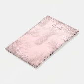Roze Roze Goud Glitter Ananas Tropische Chic Post-it® Notes (Schuin)