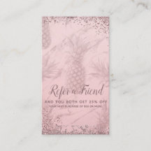 Roze Roze Goud Glitter Ananas Verwijs een Vriend