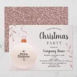 Roze Roze Goud Glitter Bedrijfs Kerstfeest Kaart