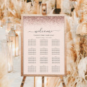 Roze Roze Goud Glitter Bruiloftstoelend Poster