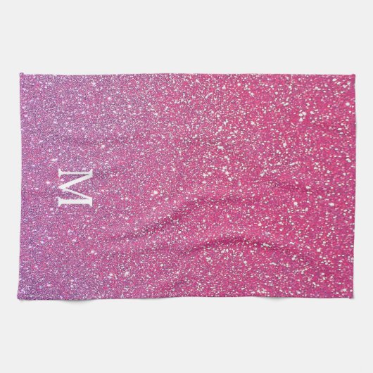 Roze Roze Goud Glitter Sparkelend Cute Meisjesacht Theedoek (Horizontaal)