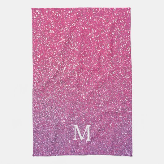 Roze Roze Goud Glitter Sparkelend Cute Meisjesacht Theedoek (Verticaal)