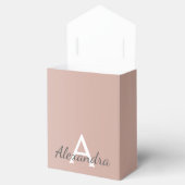 Roze Roze Goud Glitters & Glans Monogram Bedankdoosjes (Geopend)