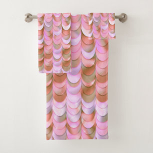Roze Roze Goud Iriserende Zeemeermin Schubben Glit Bad Handdoek