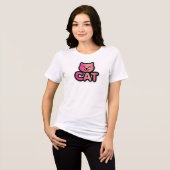 Roze Roze Goud Kat Tri-Blend Shirt (Voorkant volledig)