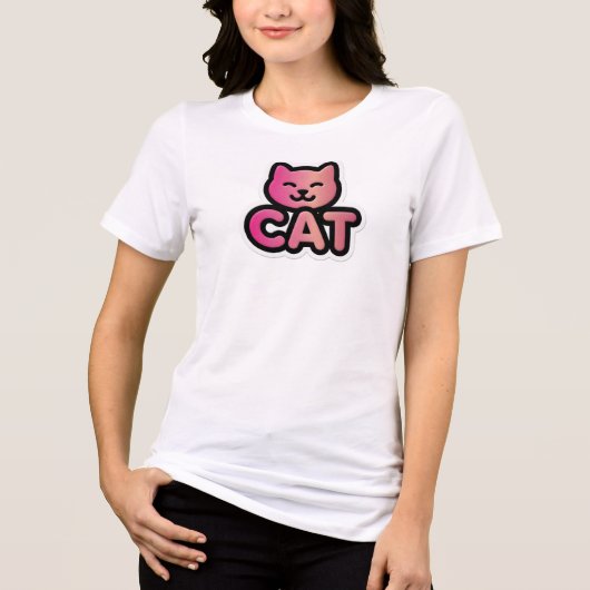 Roze Roze Goud Kat Tri-Blend Shirt (Voorkant)