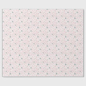 Roze Roze Goud Kerstbomen Witte Kerst Cadeaupapier (Vlak)