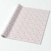 Roze Roze Goud Kerstbomen Witte Kerst Cadeaupapier (Uitgerold)