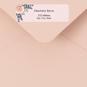 Roze roze goud lavendel retouradres  etiket