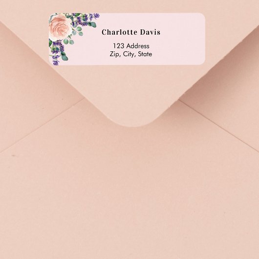 Roze roze goud lavendel retouradres etiket