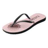 Roze Roze Goud Mandala Persoonlijk Teenslippers (Schuin)