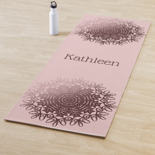 Roze Roze Goud Mandala Persoonlijk Yogamat (In situ)