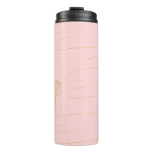 Roze Roze Goud Marmer Thermische Tumbler Thermosbeker