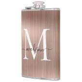 Roze Roze Goud Meisjesachtig Monogram Geborsteld S Heupfles (Links)