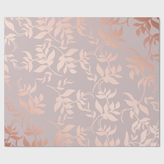 Roze roze goud metaalbladeren | Poeder blush Cadeaupapier (Vlak)