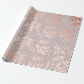 Roze roze goud metaalbladeren | Poeder blush Cadeaupapier (Uitgerold)