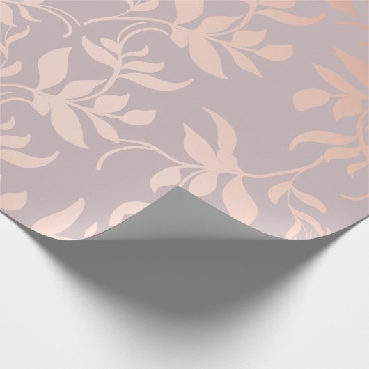 Roze roze goud metaalbladeren | Poeder blush Cadeaupapier (Hoek)