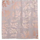 Roze roze goud metaalbladeren | Poeder blush Douchegordijn (Voorkant)