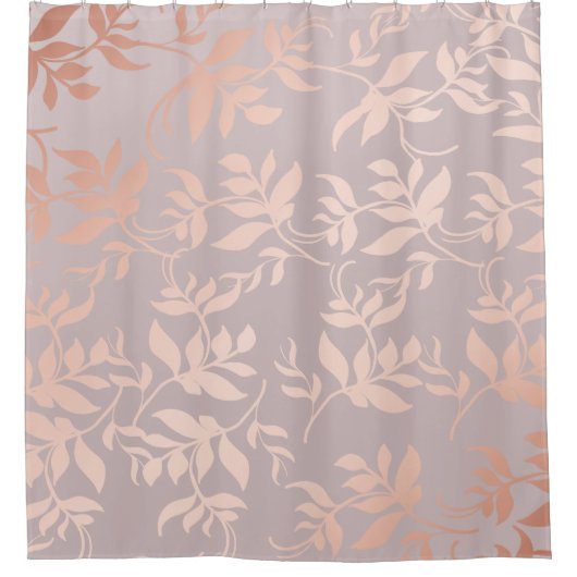 Roze roze goud metaalbladeren | Poeder blush Douchegordijn (Voorkant)