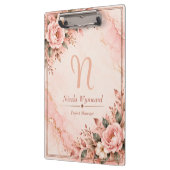 Roze Roze Goud Monogram Klembord (Links)
