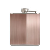 Roze Roze Goud Monogram Schrift Borstelstaal Metaa Heupfles (Achterkant)