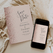 Roze Roze Goud Save the Date Aankondiging