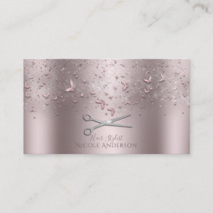 Roze Roze Goud Vlinders Zilveren Schaar Stylist Visitekaartje