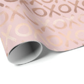 Roze Roze Goud XOXO Cadeaupapier (Rol Hoek)