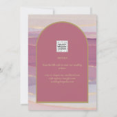 Roze Roze Gouden Boog Marmeren Trouw SAVE DATES Kaart (Achterkant)