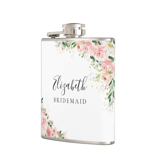 Roze Roze Gouden Bruiloft Feest Heupfles (Links)