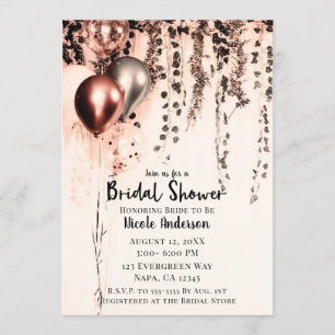 Roze Roze Gouden Crème Metallic Ballonnen Klimop B Kaart