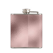 Roze Roze Gouden Folie en Glitter Monogram Heupfles (Achterkant)