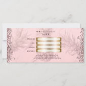 Roze Roze Gouden Glitter Ananas Cadeaubon (Achterkant)