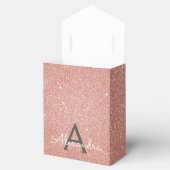 Roze Roze Gouden Glitter & Glans Monogram Bedankdoosjes (Geopend)