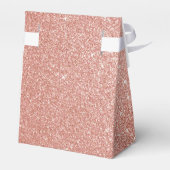 Roze Roze Gouden Glitter & Glans Monogram Bedankdoosjes (Achterkant)